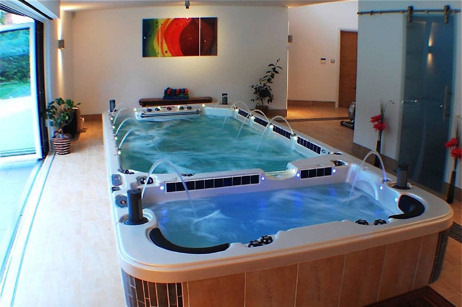 swim spa and hot tub